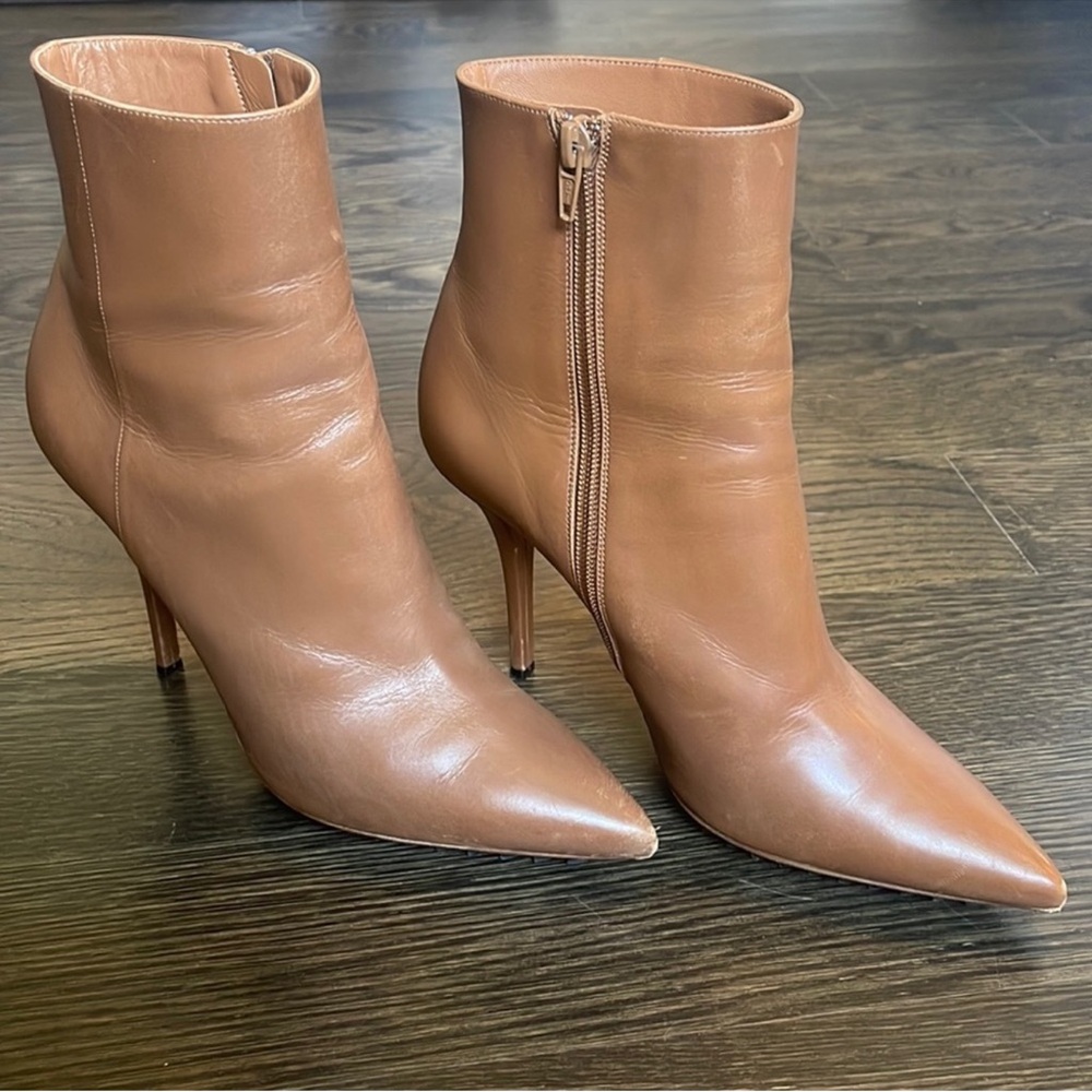 Givenchy Cognac Leather Ankle Boots